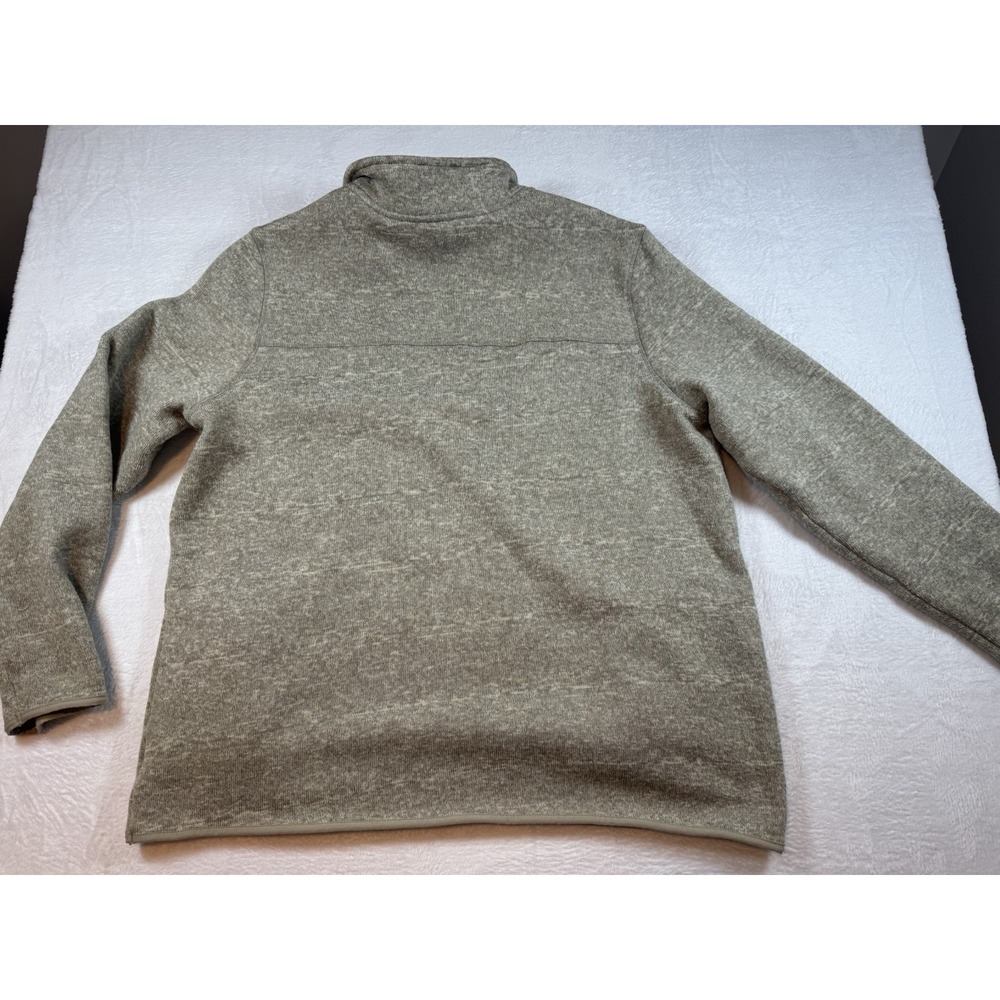 Eddie Bauer Sweatshirt Mens XXL Beige Mock Neck 1/4 Zip Pullover Knit Pockets - Picture 9 of 10